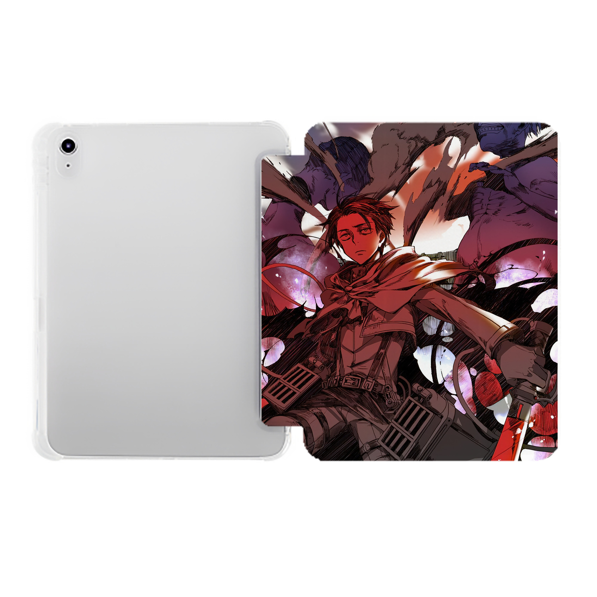 （画像用） 進撃の巨人 Attack on Titan IPad ケース ペン収納付き 三つ折りスタンド PUレザー×シリコン 対応機種9.5/10.5/10.9インチ